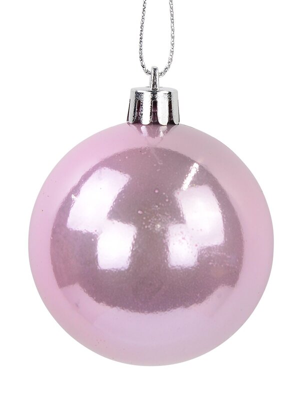 Blush Pink, Gold & Soft Pink Bauble Set in Gloss, Matte & Glitter - 12 x 60mm
