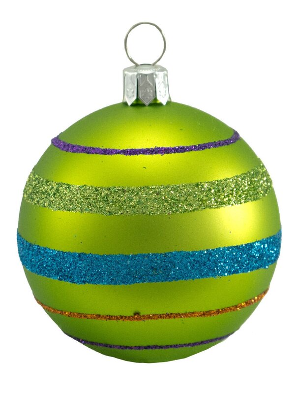 Bright & Glittered Coloured Christmas Tree Bauble Decorations - 9 x 60mm — image 6
