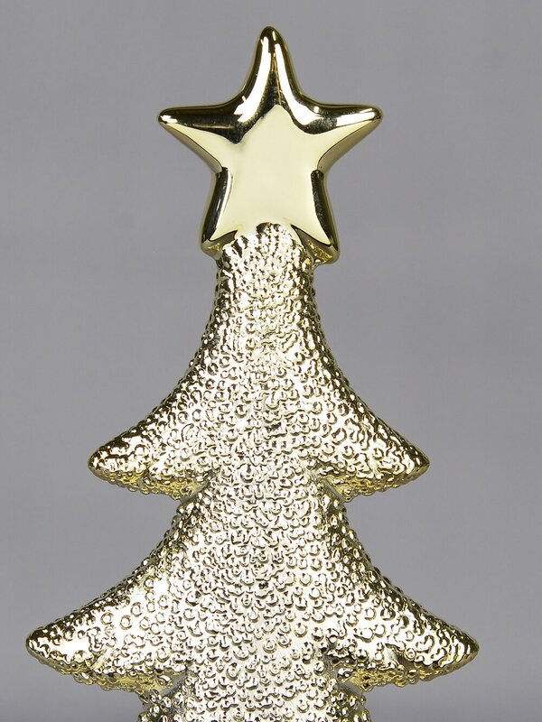 Ceramic Champagne Christmas Tree Ornament - 21cm