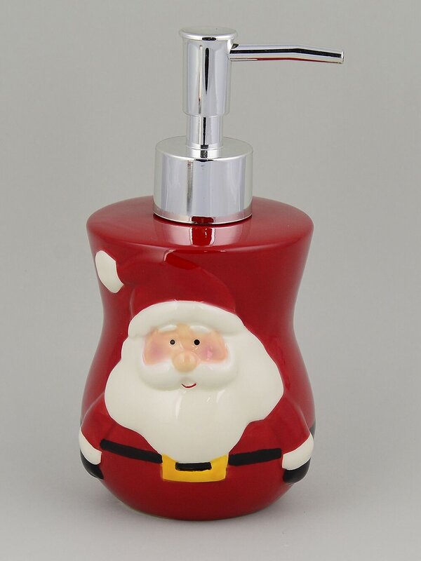 Ceramic Santa Liquid Soap Dispenser & Dish - 2 Piece Set
