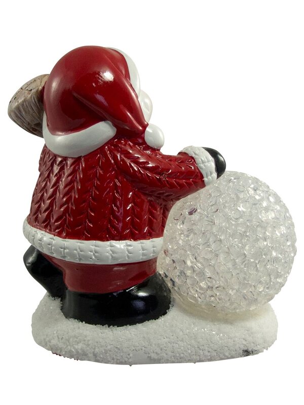 Ceramic Snowman With LED Acrylic Snowball - 12cm — image 5