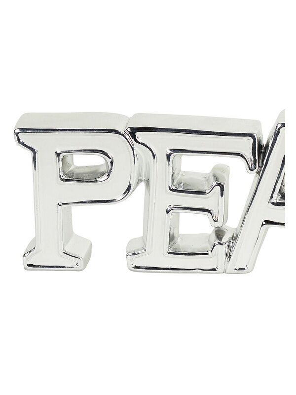 Ceramic White & Silver ' PEACE ' Freestanding Ornament - 38cm — image 2