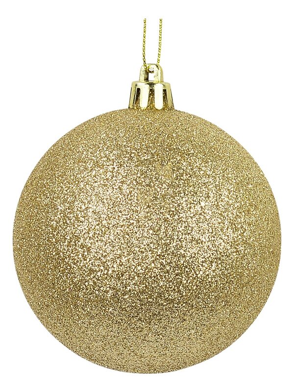 Champagne Gloss, Glitter & Pearl Baubles - 12 x 80mm