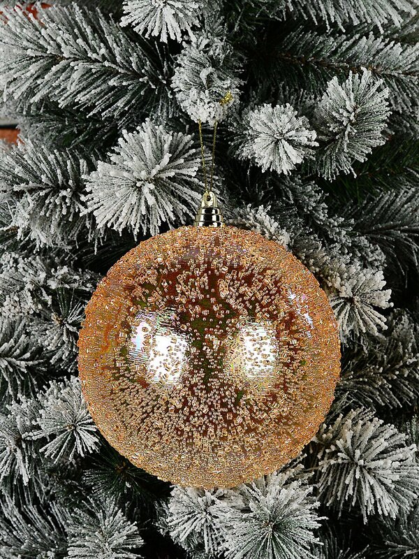 Champagne Orange Beaded Majestic Large Display Bauble | 20cm — image 2