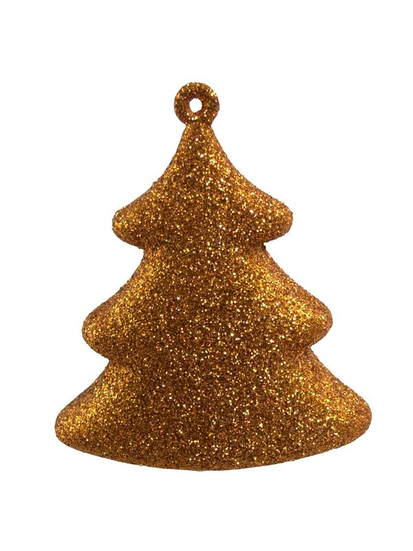 Chocolate, Copper & Gold 3D Tree Hanging Decorations - 4 x 70mm
