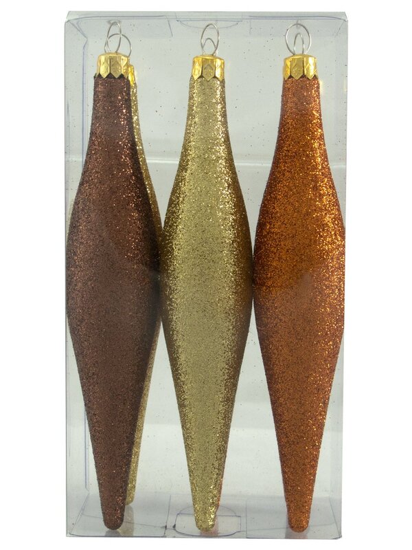 Chocolate, Gold & Copper Glittered Pine Cone Decorations - 6 x 15cm — image 5