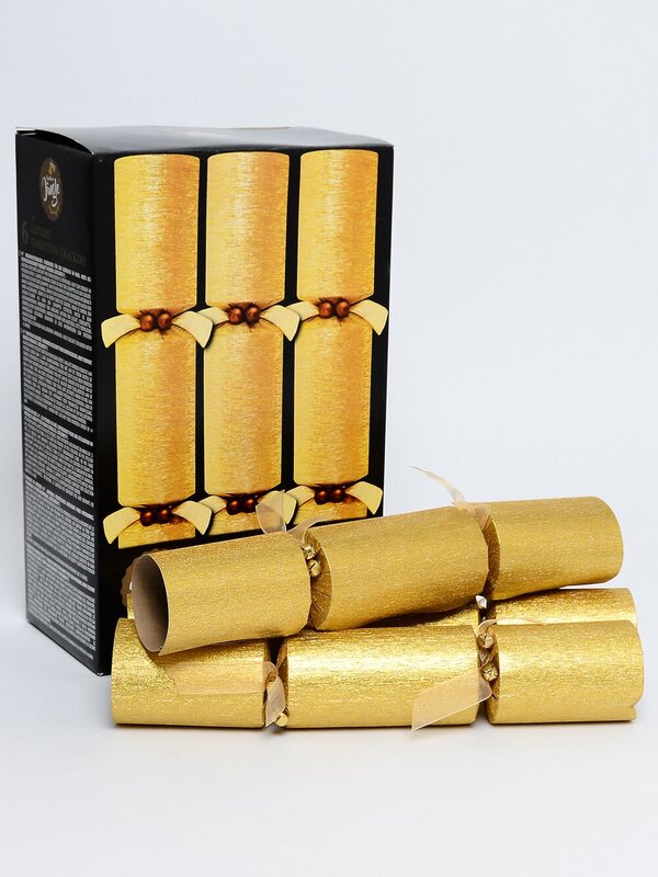 Christmas Jingle Gold Glitter Thread Look Design Bon Bons - 6 x 35cm