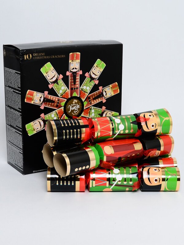 Christmas Jingle Green & Red Traditional Nutcracker Bon Bons - 10 x 34cm — image 2