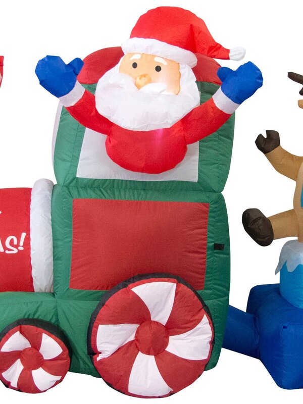 Christmas Train With Santa & Friends Illuminated Inflatable - 1.2m — image 3