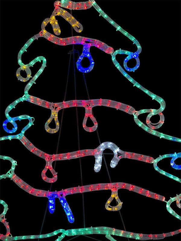 Christmas Tree With Decorations LED Rope Light Silhouette - 1.2m — image 4