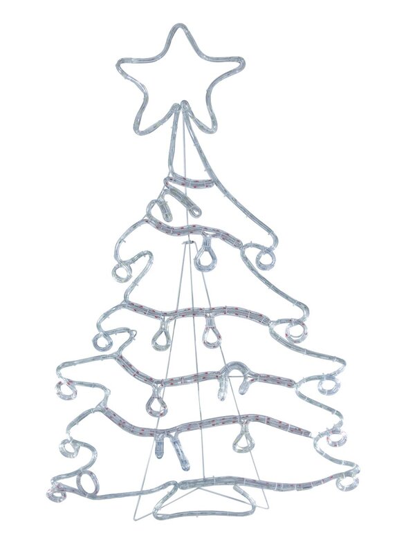 Christmas Tree With Decorations LED Rope Light Silhouette - 1.2m — image 3