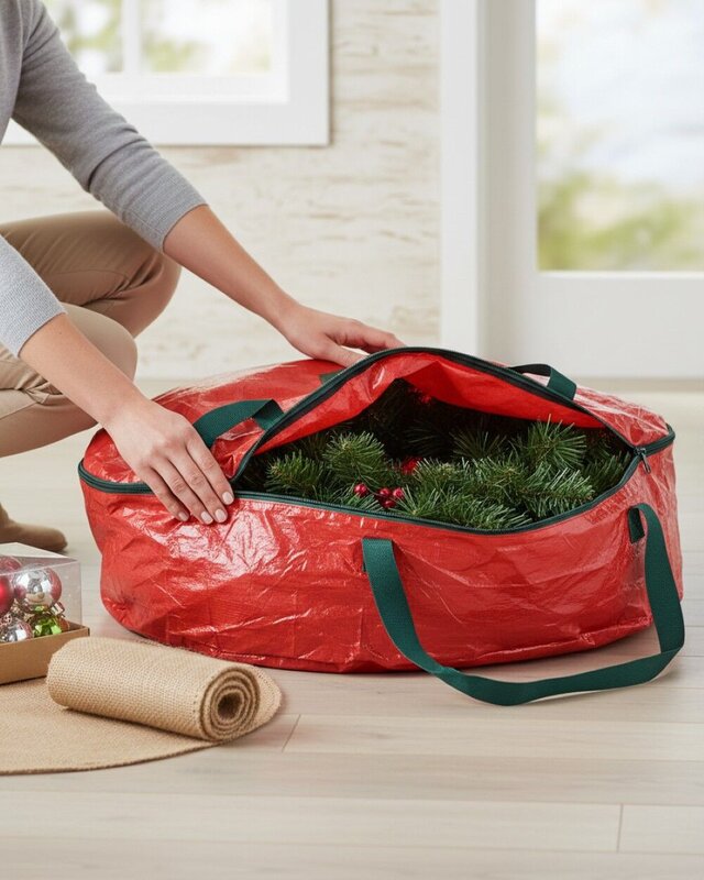 Christmas Wreath Storage Bag | Heavy Duty Case Fits Wreaths Up To 76cm — image 5