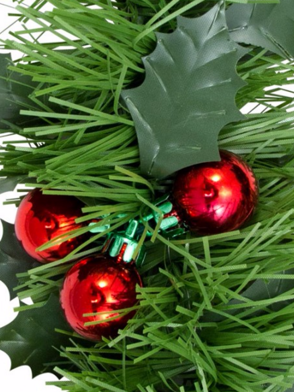 Classic 8ply Holly & Red Berries Fir Christmas Tinsel Garland | 5m x 90mm — image 5