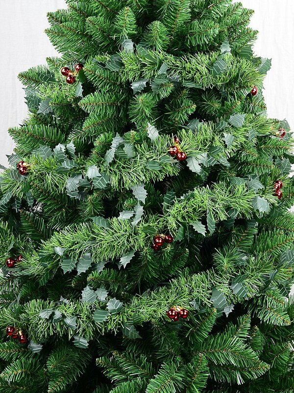Classic 8ply Holly & Red Berries Fir Christmas Tinsel Garland | 5m x 90mm — image 6