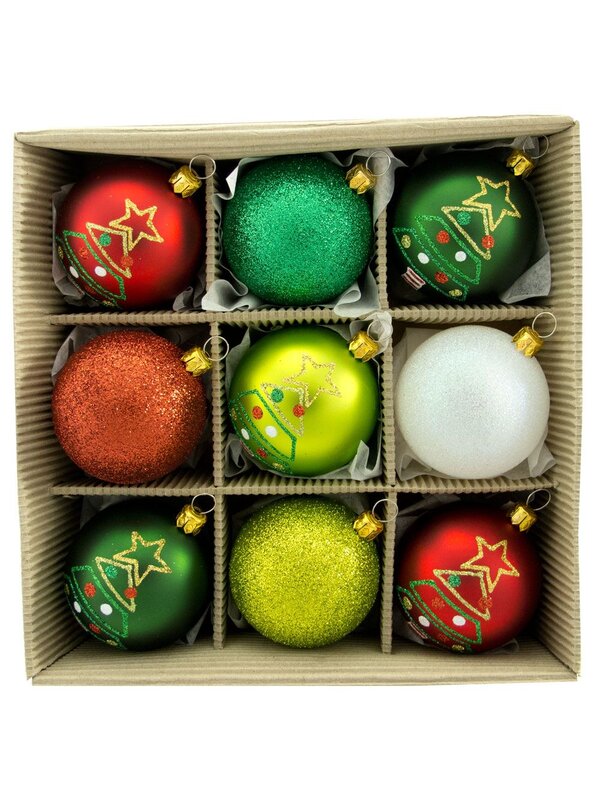 Classic Christmas Coloured Baubles - 9 x 60mm — image 9