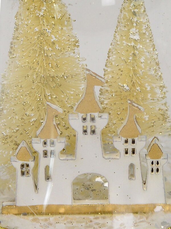 Clear Bell with Gold Trees & Castle Christmas Tree Hanging Decoration - 12cm — image 2