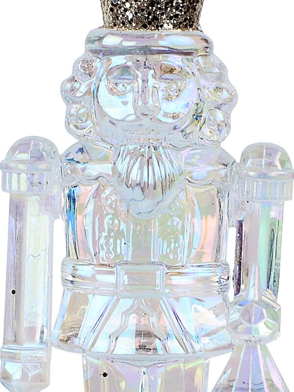 Clear Iridescent Glittered Classic Nutcracker Radiant Essential Ornament | 12cm — image 3