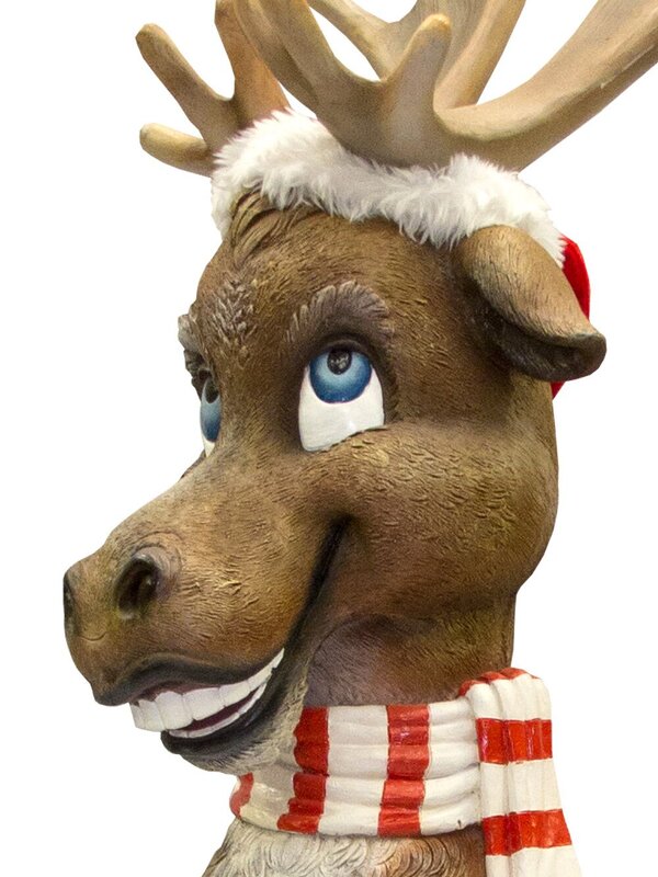 Comical Resin Moose With Chipmunk & Gift Decor - 1.2m — image 5