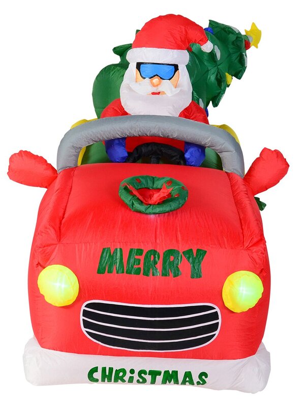 Cool Santa Ute Delivering Tree Illuminated Christmas Inflatable Display - 2.2m — image 3