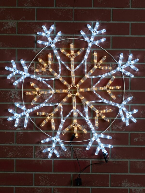 Cool & Warm White LED Radiating Snowflake Rope Light Silhouette - 94cm — image 2