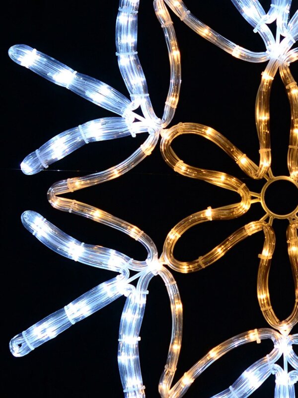 Cool & Warm White LED Stellar Snowflake Rope Light Silhouette - 64cm — image 3