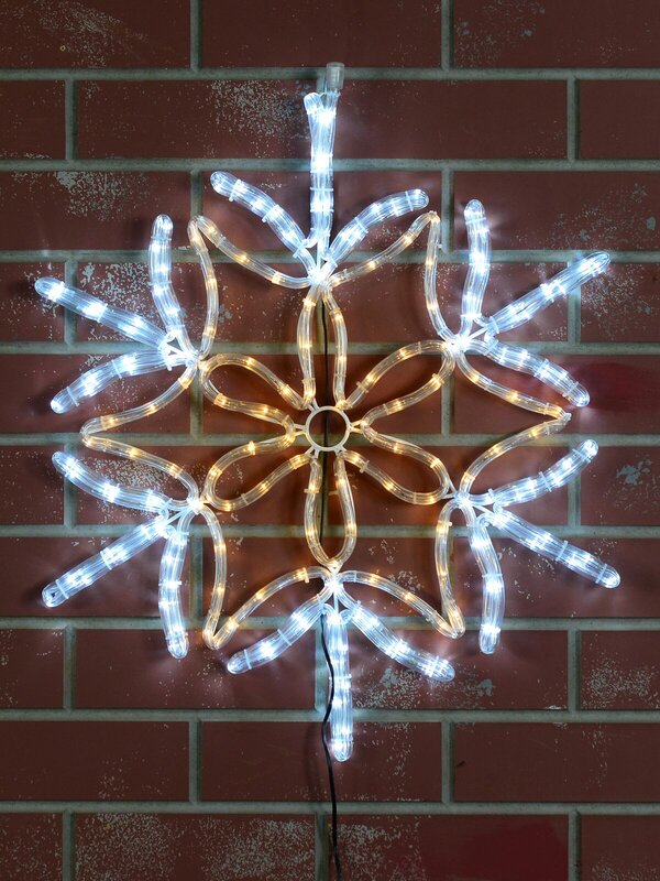 Cool & Warm White LED Stellar Snowflake Rope Light Silhouette - 64cm — image 2