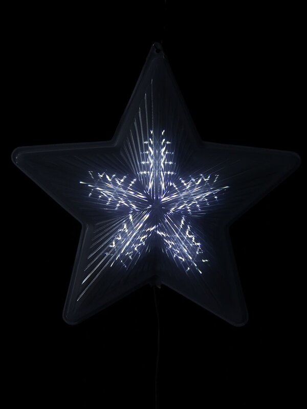 Cool White LED Five Point 3D Digital Star Display - 50cm