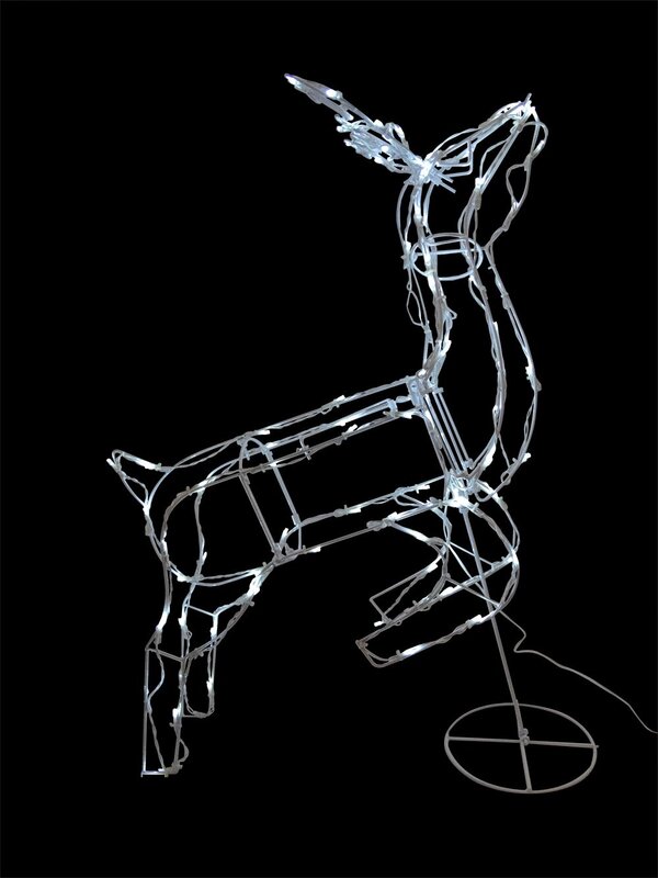 Cool White LED Illuminated Solar Leaping Buck - 78cm — image 2