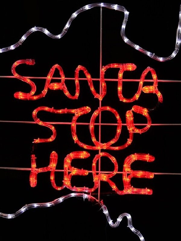 Cool White & Red Santa Stop Here Australian Map Rope Light Silhouette - 1.1m — image 4