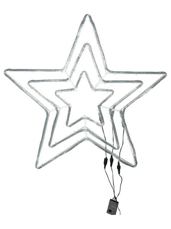 Cool White Triple Star LED Rope Light Silhouette - 80cm — image 4