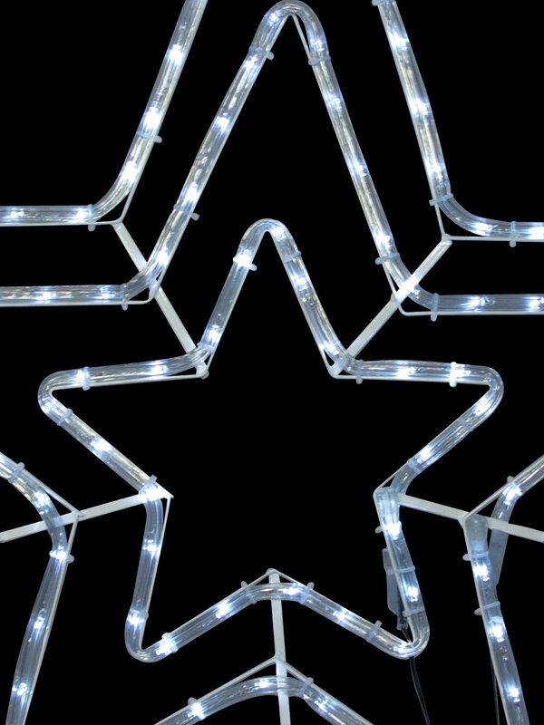 Cool White Triple Star LED Rope Light Silhouette - 80cm — image 6