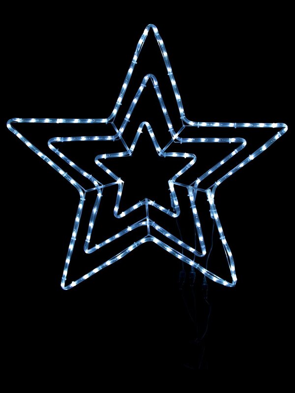 Cool White Triple Star LED Rope Light Silhouette - 80cm — image 2