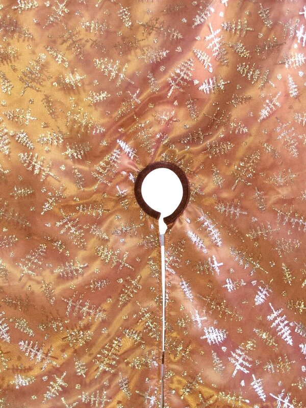 Copper Organza & Chocolate Tree Skirt - 1.2m — image 2