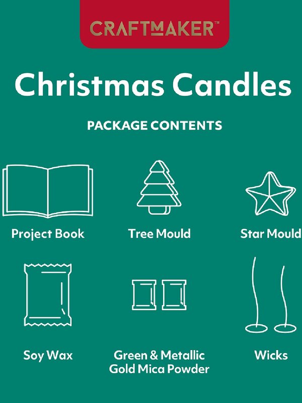Craft Maker Soy Candle Making Kit | DIY Christmas Tree & Star Designs — image 4