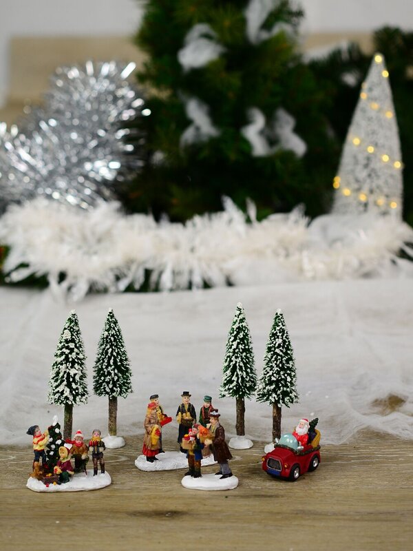 Cruising Santa, Decorating Tree & Gift Giving Christmas Figurines - 8 Piece Set — image 5