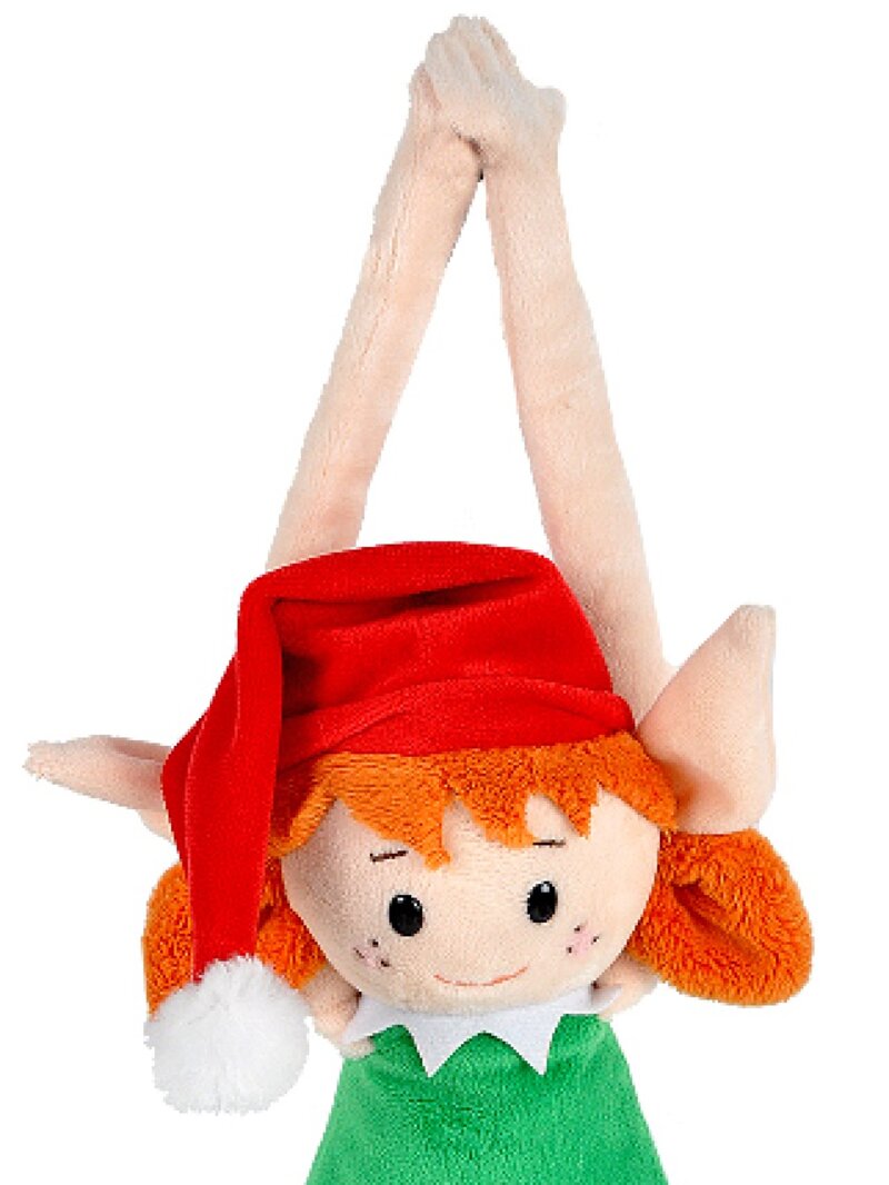 Cute & Cuddly Hanging Elf Girl Christmas Plush Toy - 19cm — image 2