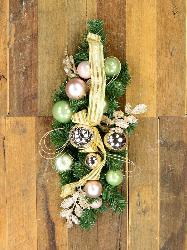 Decorated Pink & Mint Bauble, Whisker Loop & Leaf Stem Centrepiece - 60cm — image 2