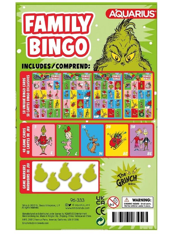 Dr. Seuss How The Grinch Stole Christmas! Family Bingo Game -  2 to 18 Players — image 5