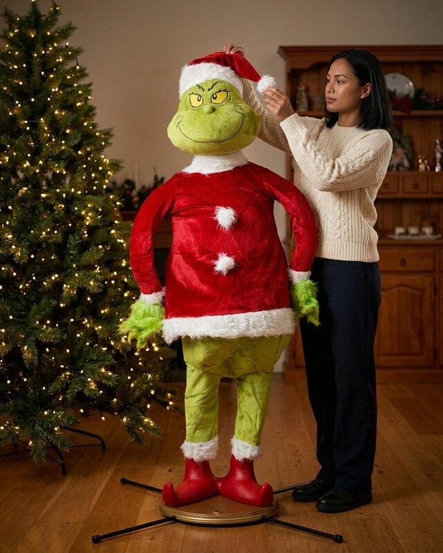 Dr. Seuss Official Life Size Animated Hip Swinging & Talking Mr Grinch | 1.7m — image 3