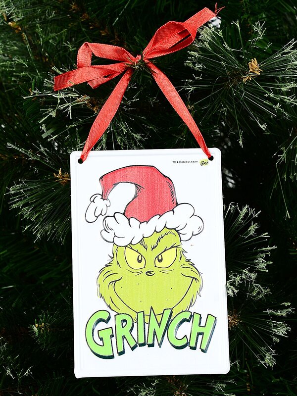 Dr. Seuss Smirking Grinch Hanging Metal Plaque Sign | 15cm — image 2