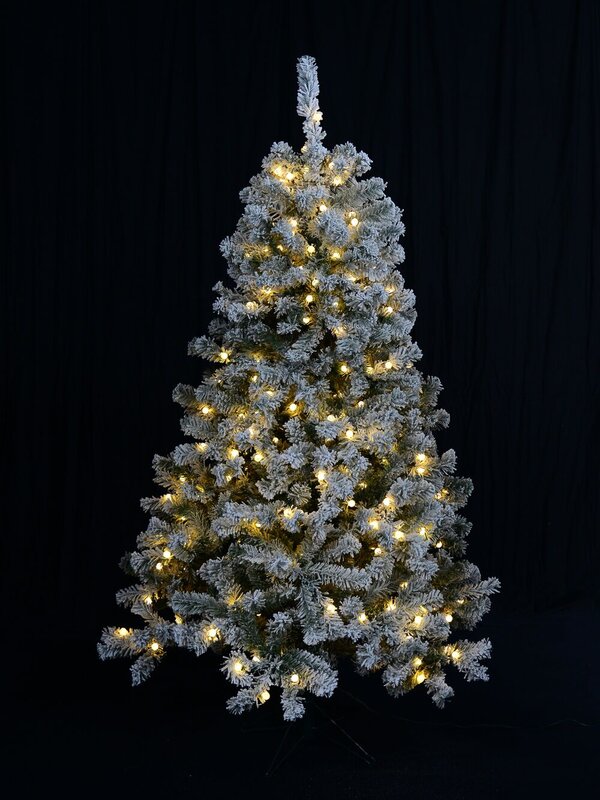 Dual Colour Pre-Lit Moderately Flocked Christmas Tree With 598 Tips - 1.8m — image 2