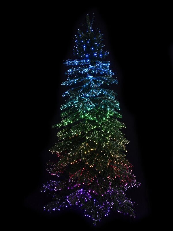 Dynamic Starry Night & Static Light Fibre Optic Tree - 1.8m