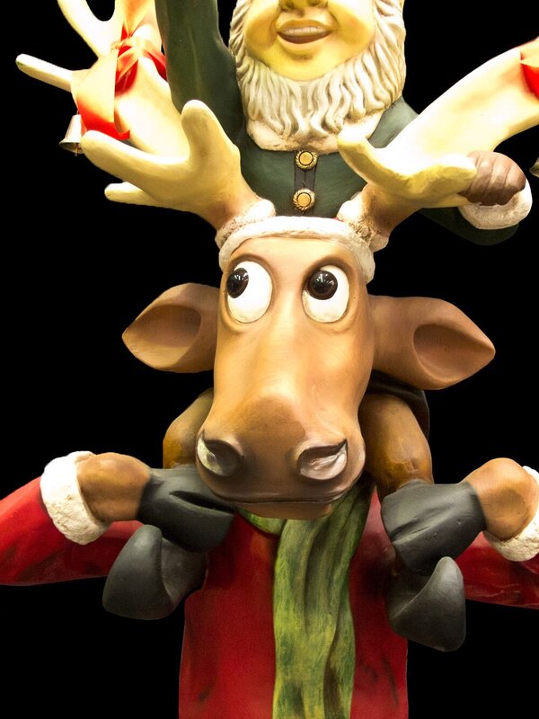 Elf & Funny Reindeer Christmas Decor - 1.5m