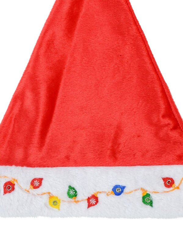 Embroidered Soft Plush Traditional Christmas Santa Hat - One Size Fits Most — image 6