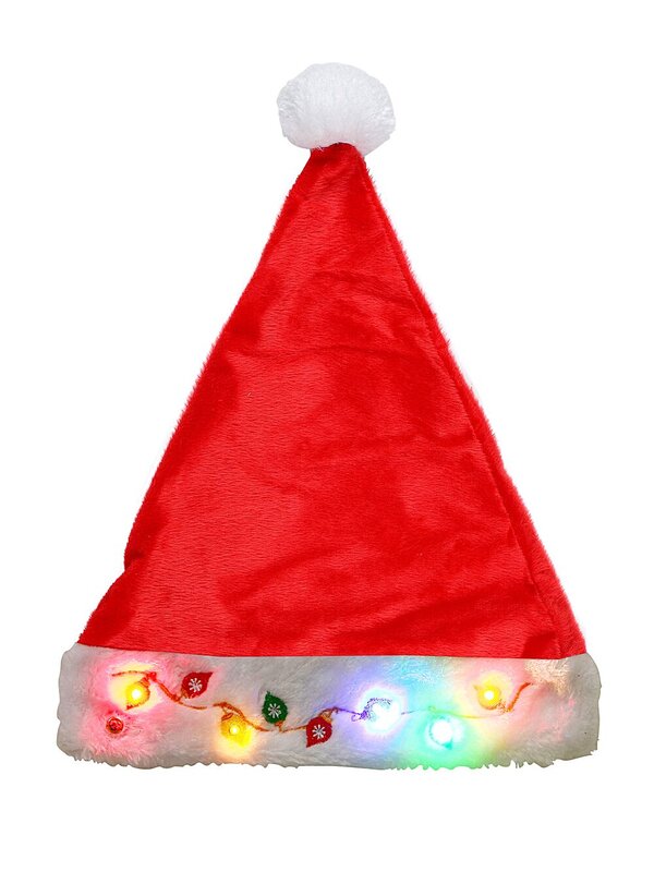 Embroidered Soft Plush Traditional Christmas Santa Hat - One Size Fits Most — image 2
