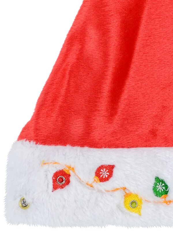 Embroidered Soft Plush Traditional Christmas Santa Hat - One Size Fits Most — image 4