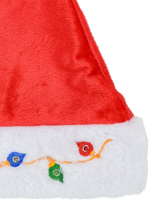 Embroidered Soft Plush Traditional Christmas Santa Hat - One Size Fits Most — image 5