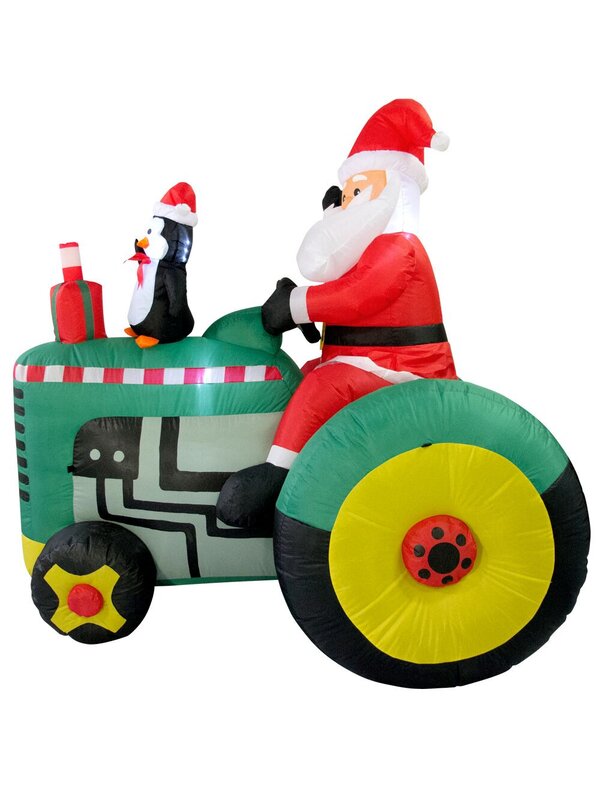 Farmer Santa Driving Tractor Illuminated Inflatable - 1.7m — image 3