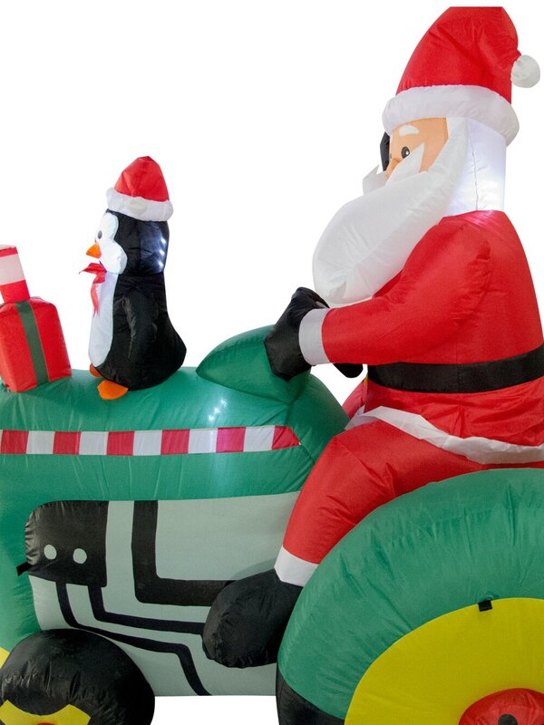 Farmer Santa Driving Tractor Illuminated Inflatable - 1.7m — image 6