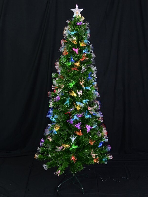 Fibre Optic Christmas Tree With Colour Changing LED Star - 2.3m